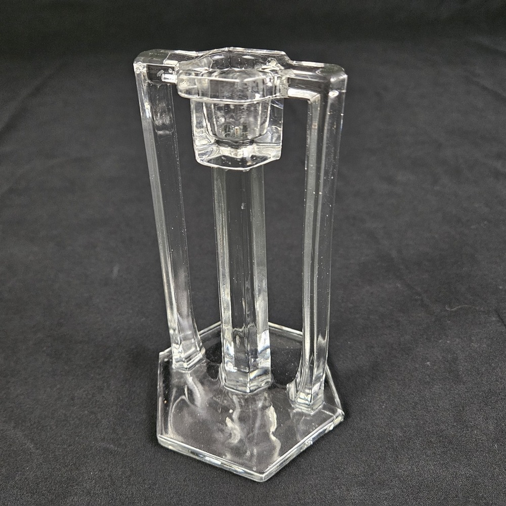 Vintage 1920's Westmorland Crystal Candle Holder Candlestick Art Deco Antique